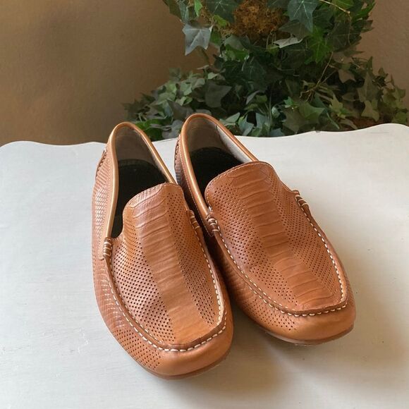 Zanzara Perforated Men’s Leather Slip-On Riding Loafer Size 8.5 main image 5